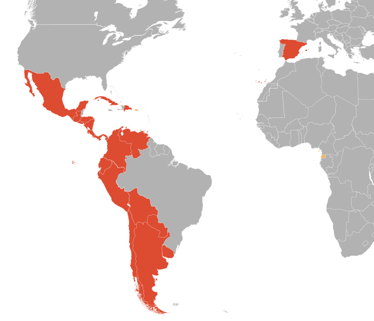 Kart over spansk språk.