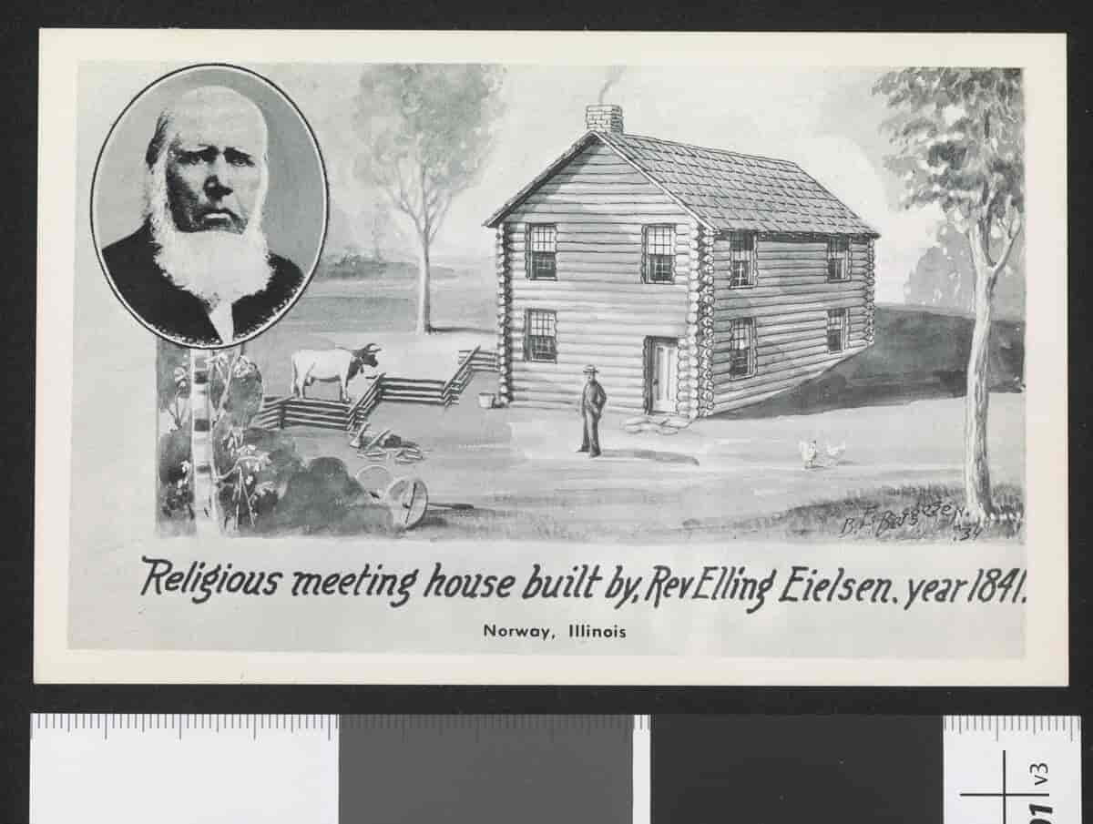 Religious meeting house built by Rev. Elling Eielsen, year 1841, Norway, Illinois