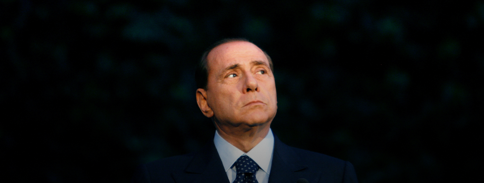 Silvio Berlusconi under en pressekonferanse i Roma i 2008