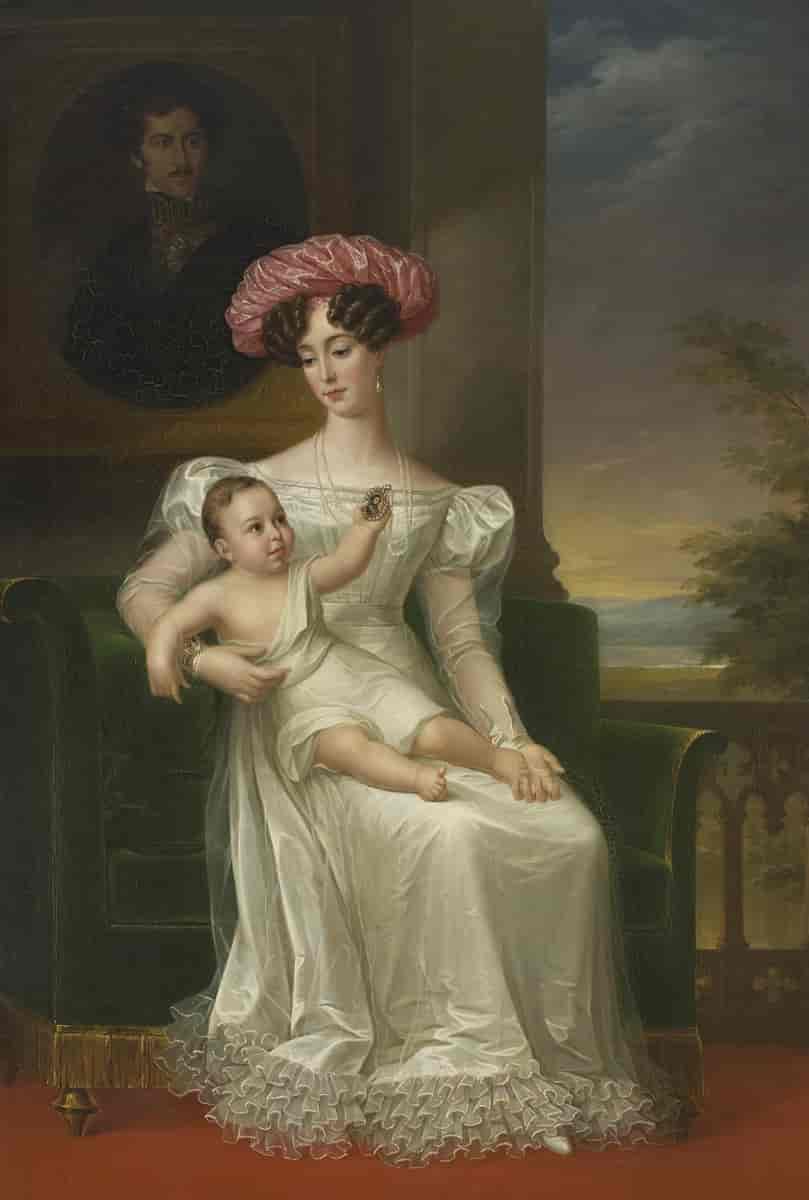 Josefine med sin eldste sønn
