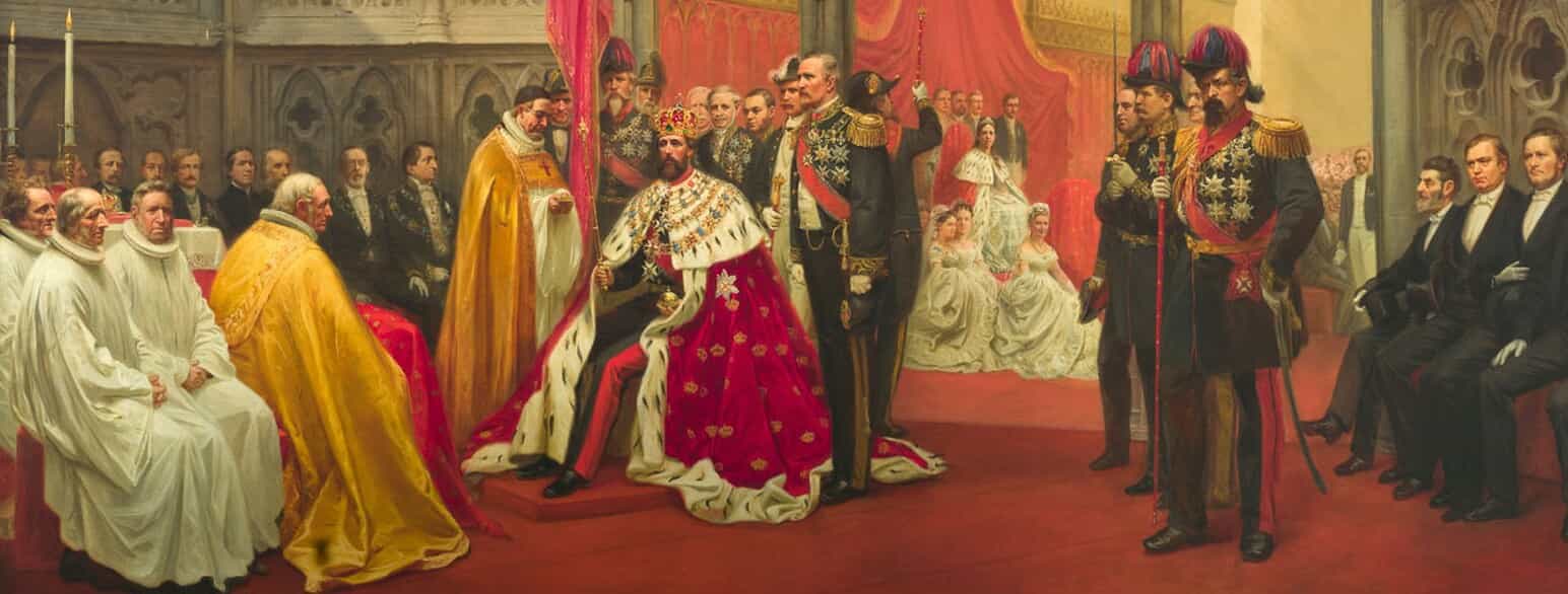 Kong Oscar 2. og Dronning Sophie ble kronet i Nidarosdomen 18. juli 1873