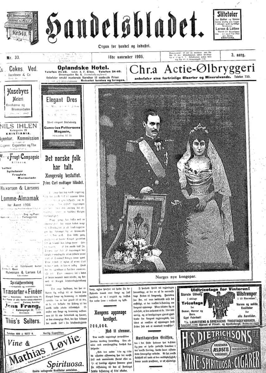 Handelsbladet 18. november 1905