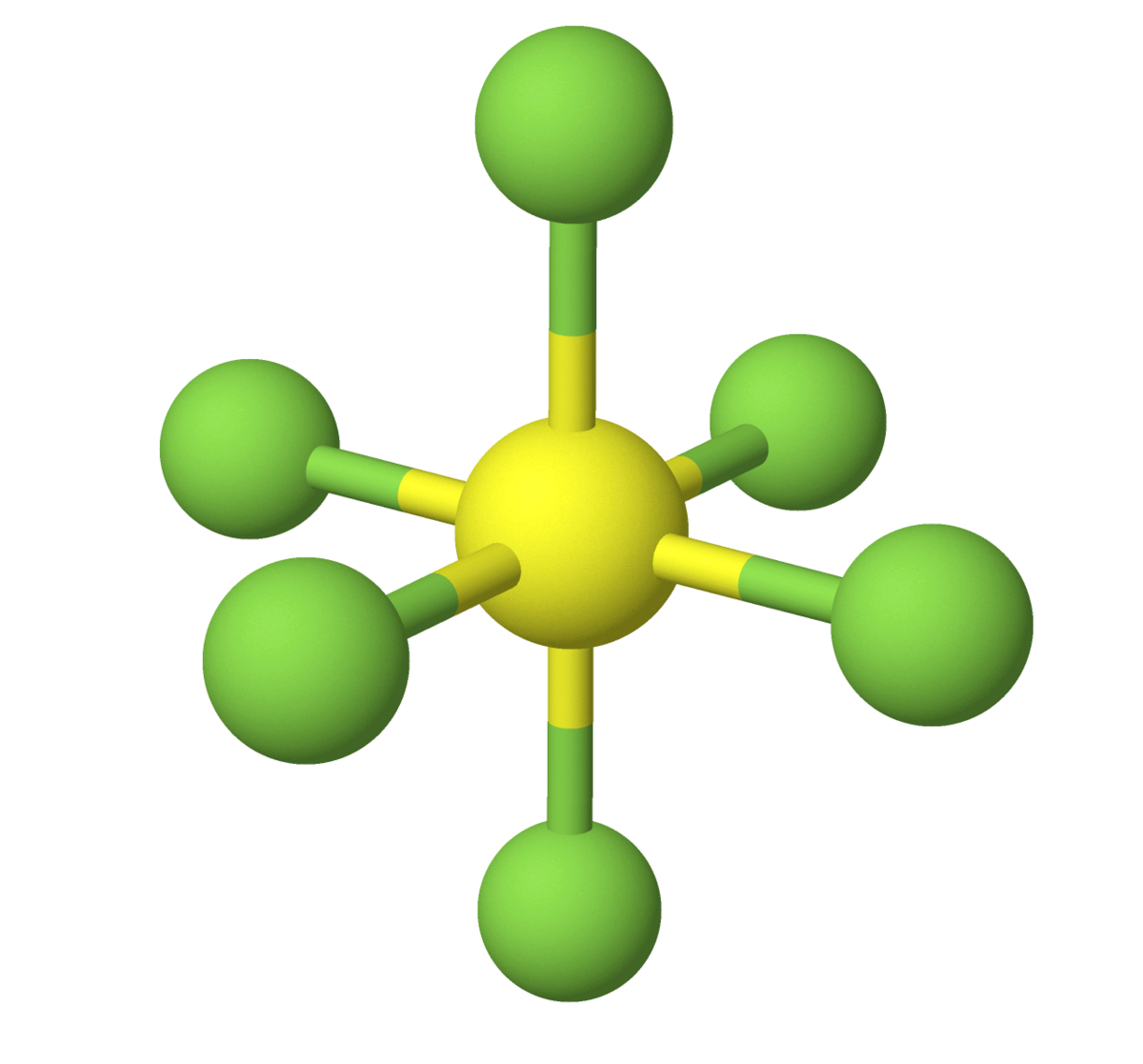 Molekylmodell svovelheksafluorid