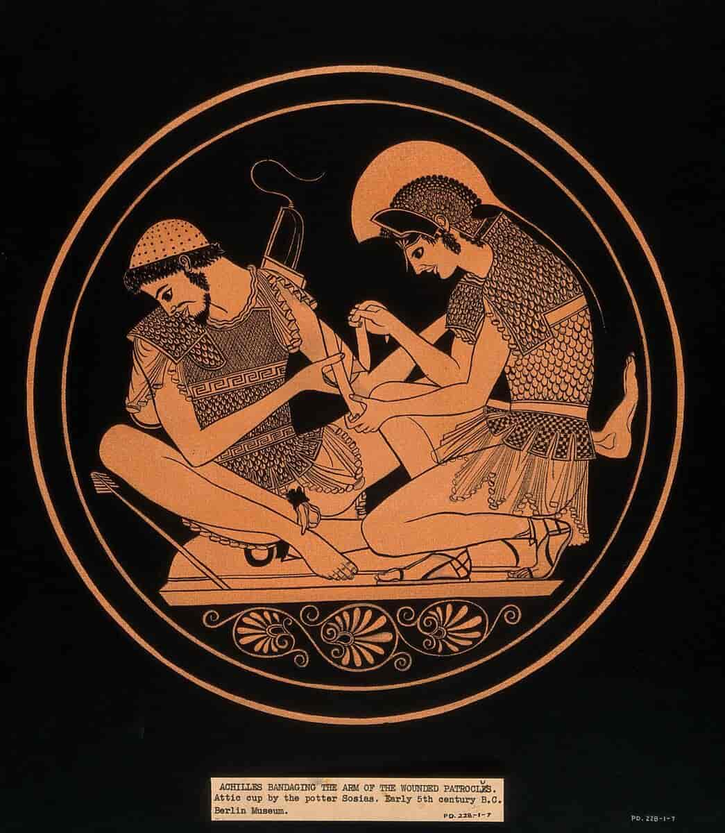 Maleri etter en attisk kopp av Sosias fra ca. 500 f.Kr.