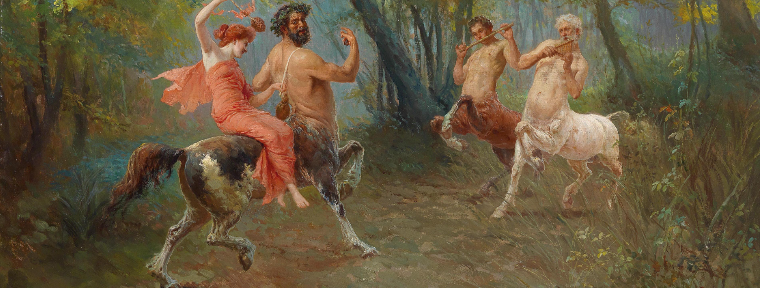 Kentaurenes fest. Maleri fra cirka 1900. 