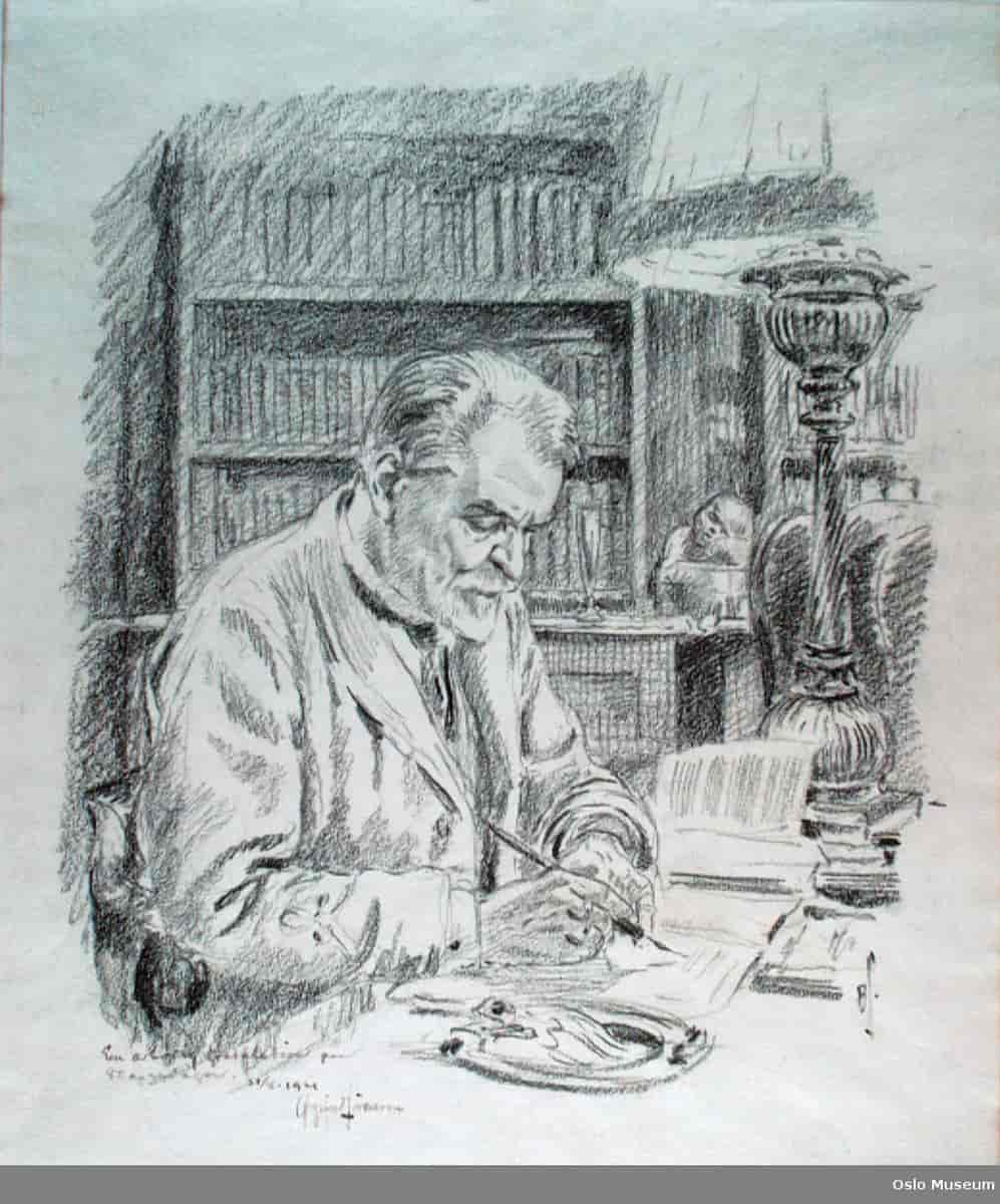 Portrett av Carl Herman Lunde, tegnet av Øyvind Sørensen
