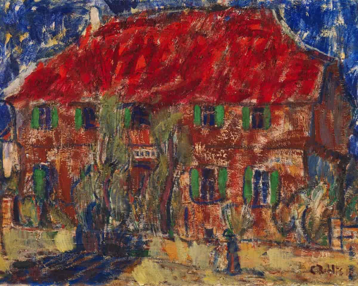 Hus med rødt tak, 1912