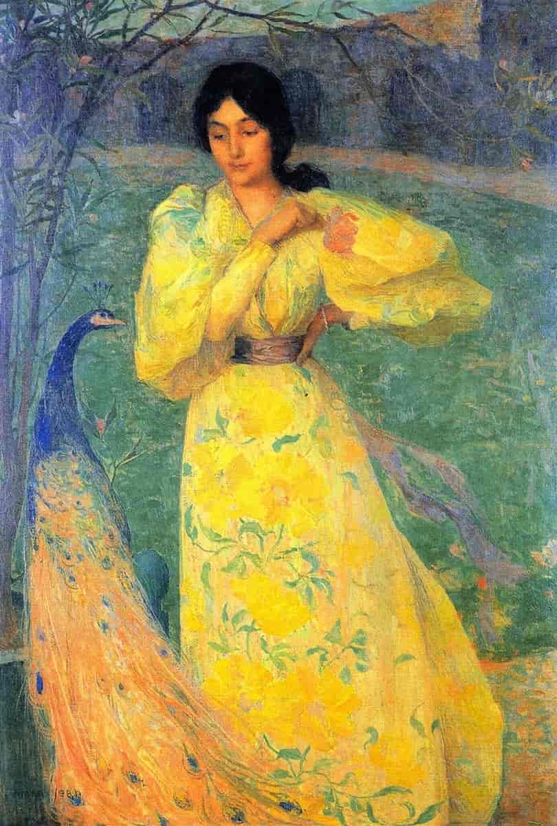 Young girl with Peacock