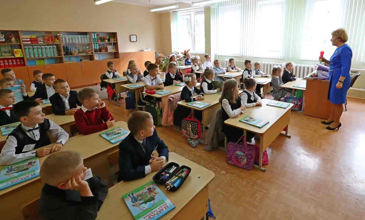 Første skoledag i Minsk (2020)