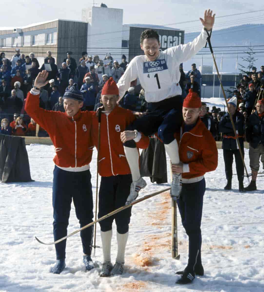 Herrelaget i stafett i Ol i Grenoble i 1968.