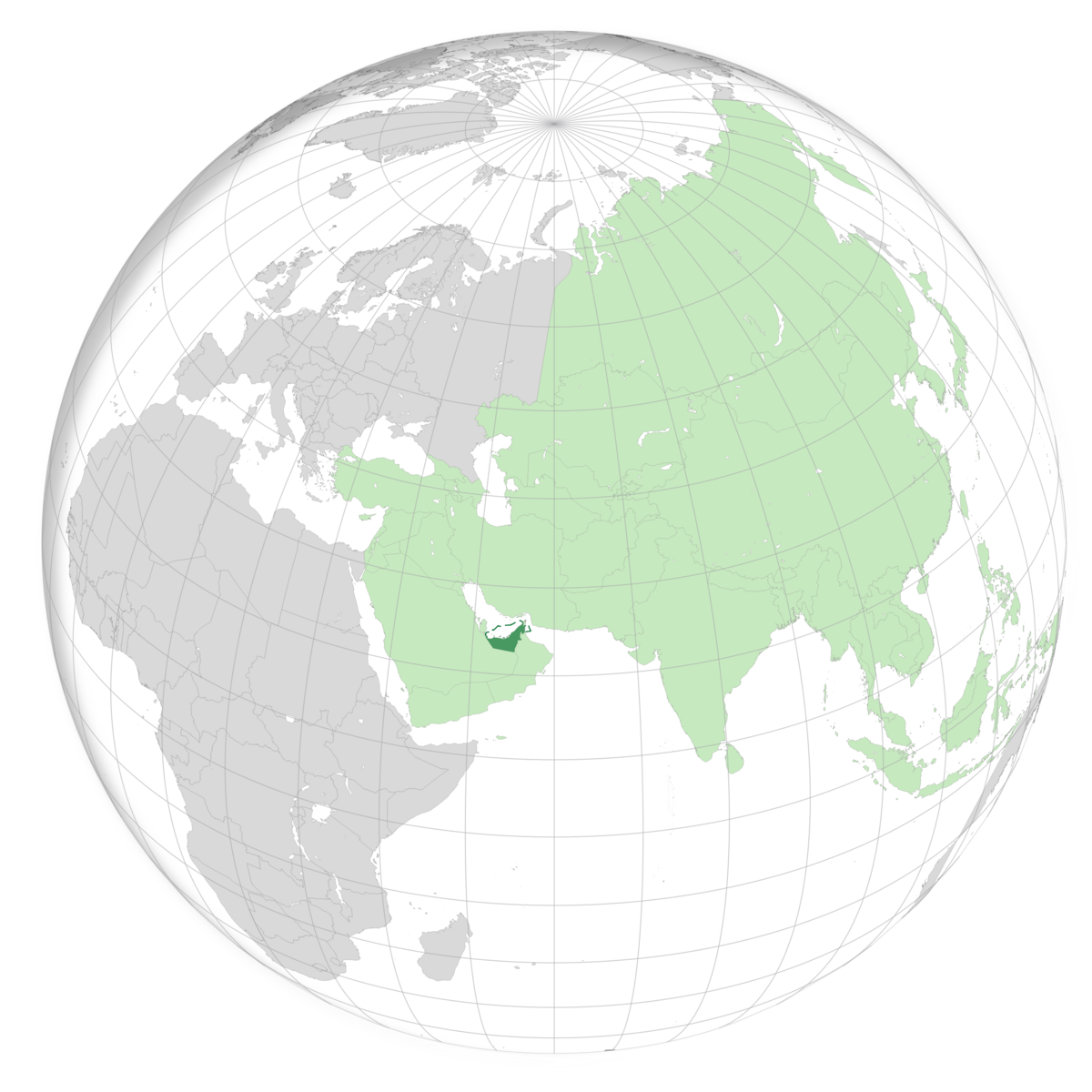 plassering av De forente arabiske emirater på jordkloden. Kart