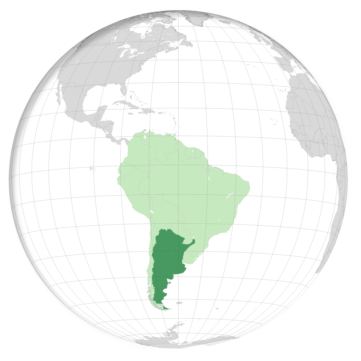 plassering av Argentina på jordkloden. Kart