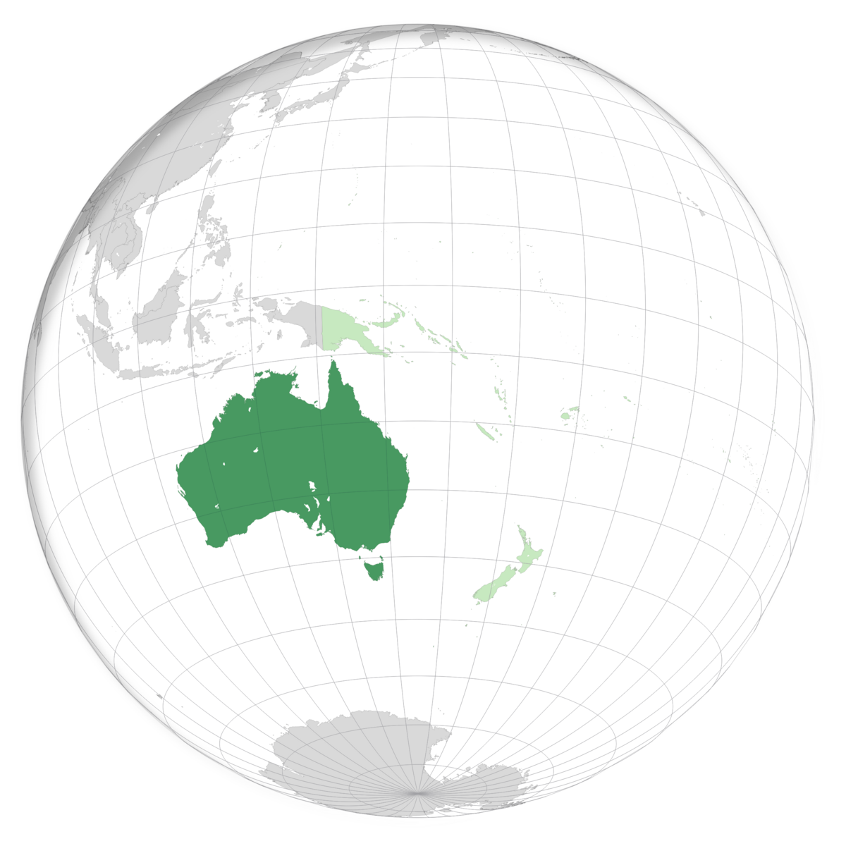 plassering av Australia på jordkloden. Kart
