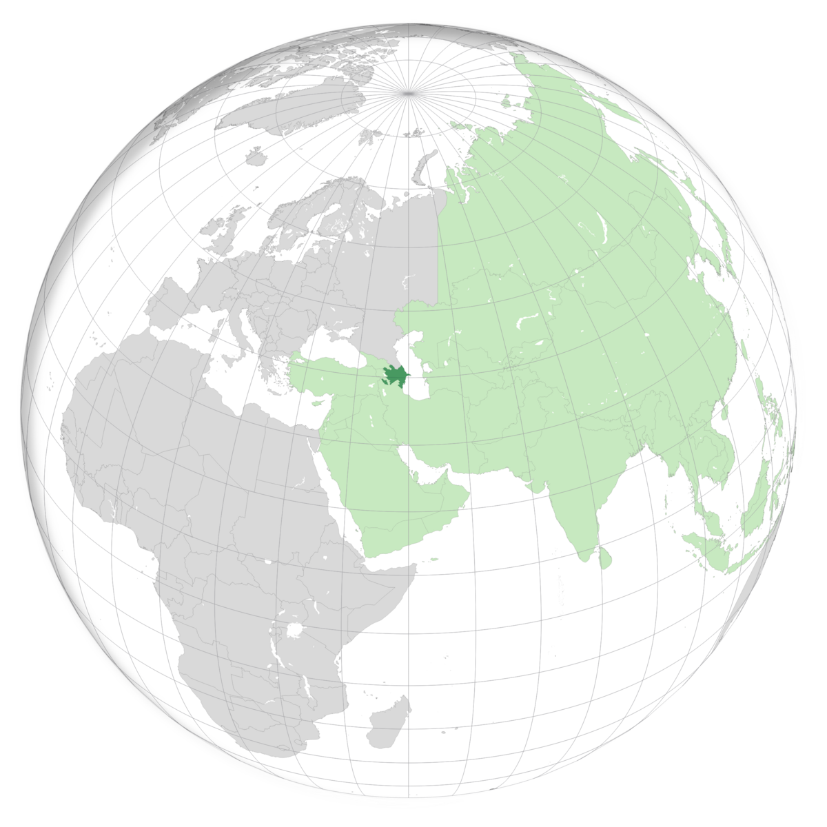 plassering av Aserbajdsjan på jordkloden. Kart