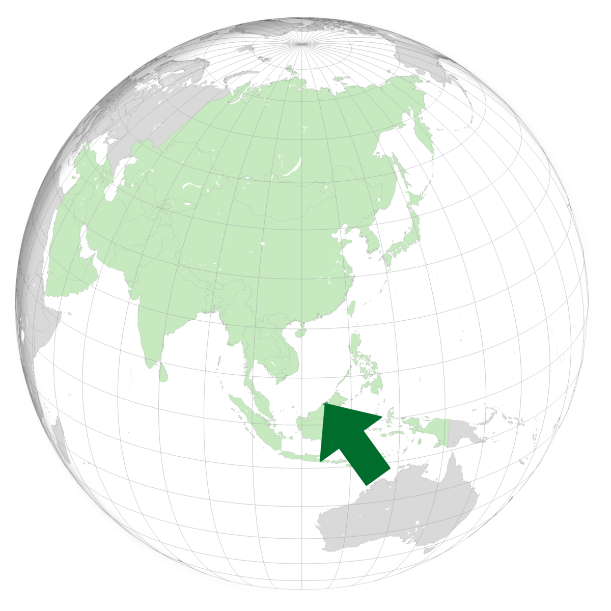 plassering av Brunei på jordkloden. Kart