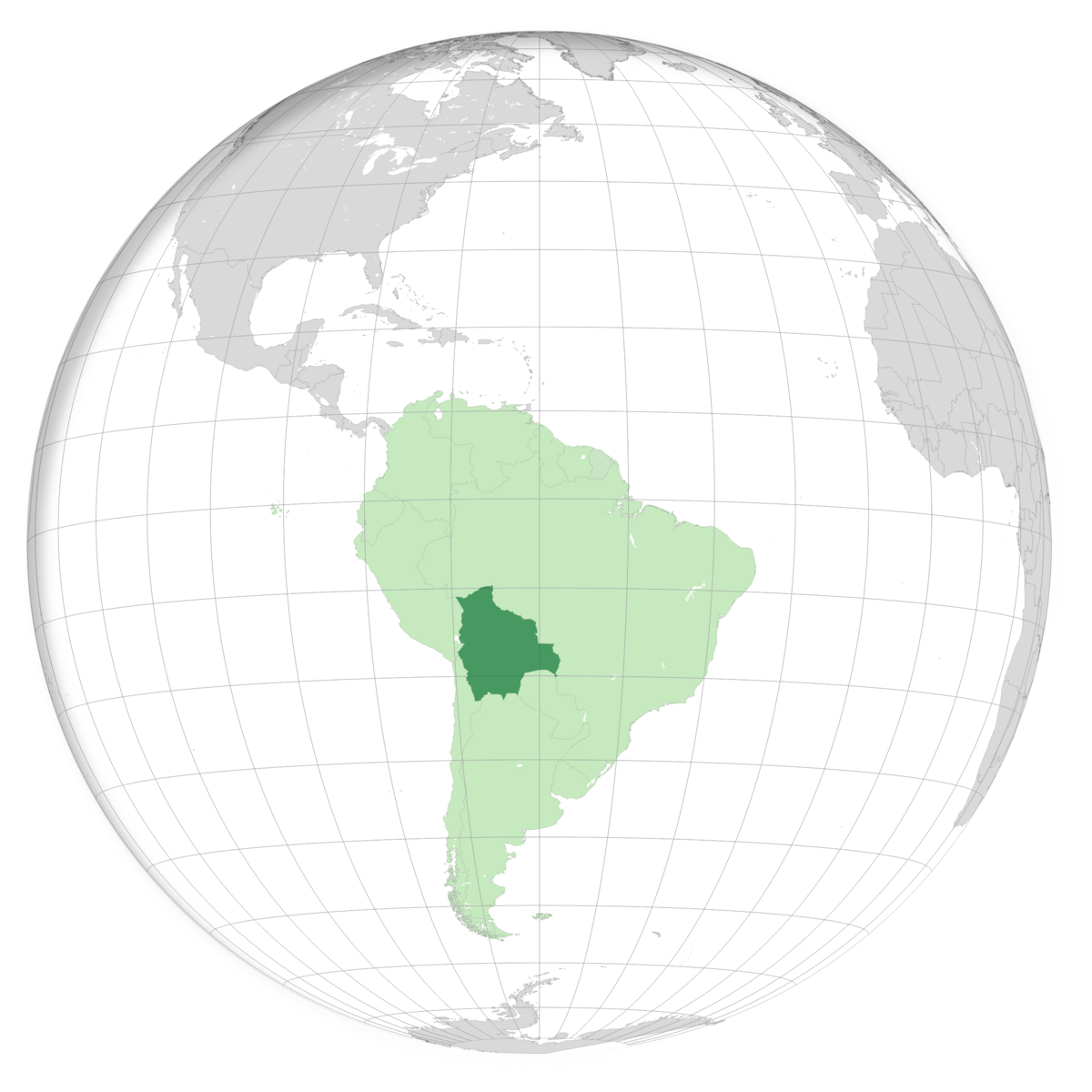 plassering av Bolivia på jordkloden. Kart