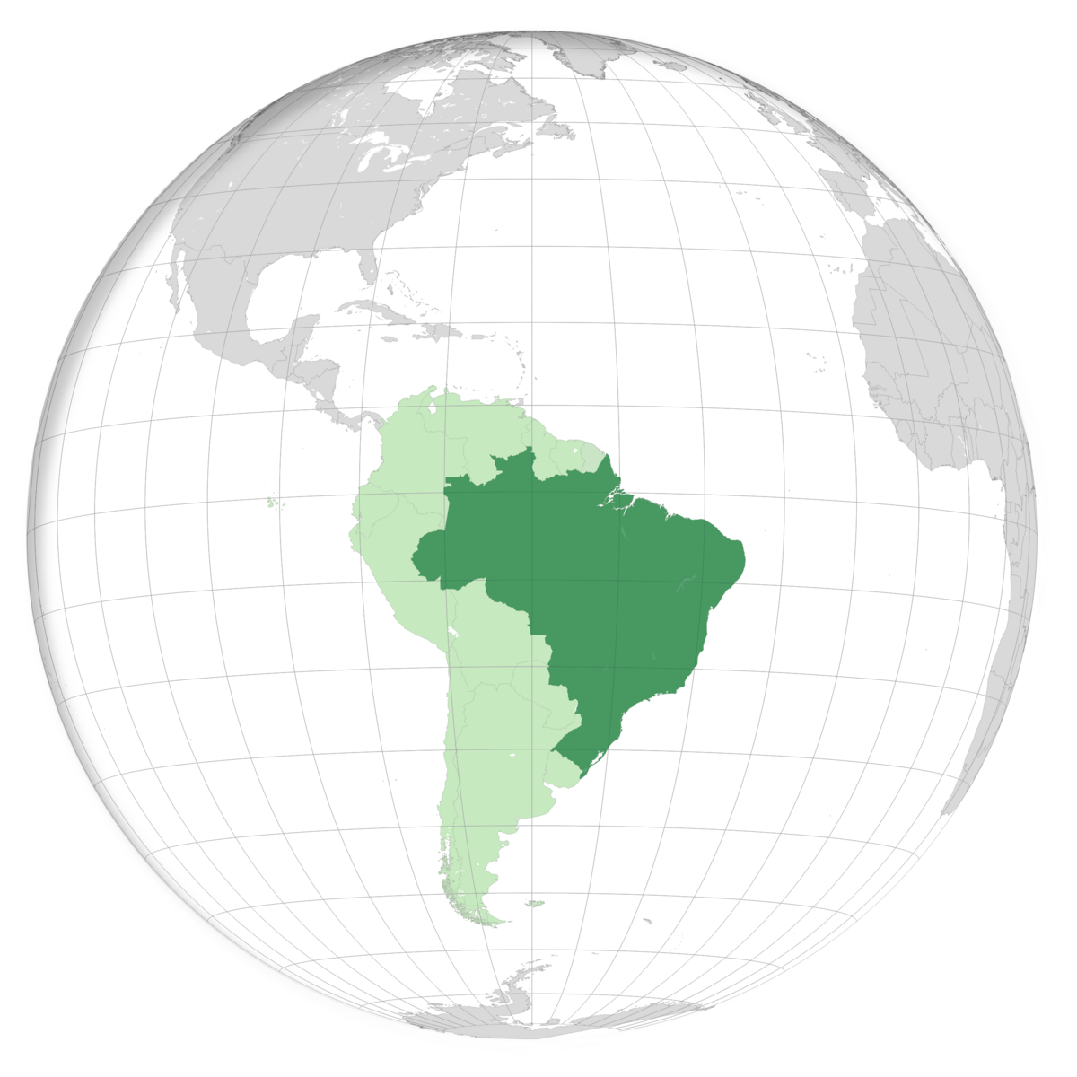 plassering av Brasil på jordkloden. Kart
