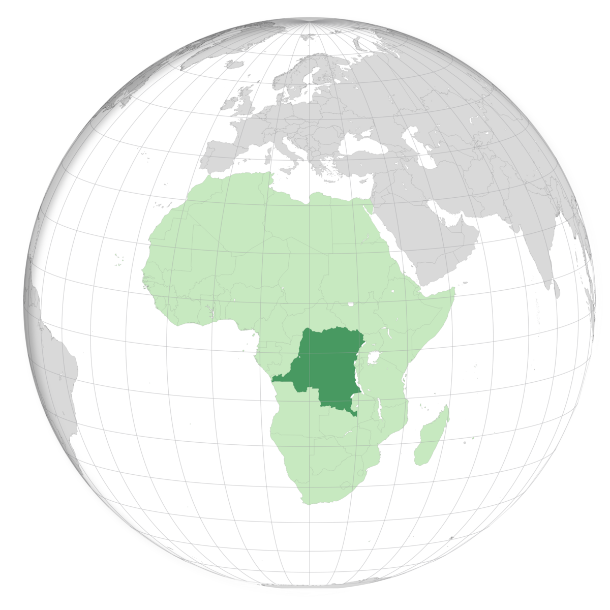 plassering av Kongo-Kinshasa på jordkloden. Kart