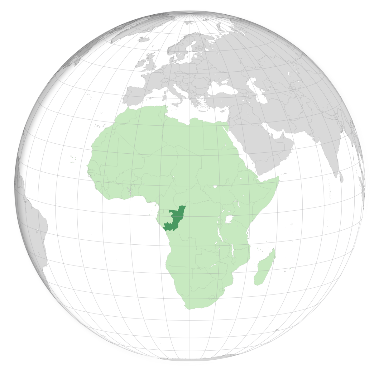 plassering av Kongo-Brazzaville på jordkloden. Kart