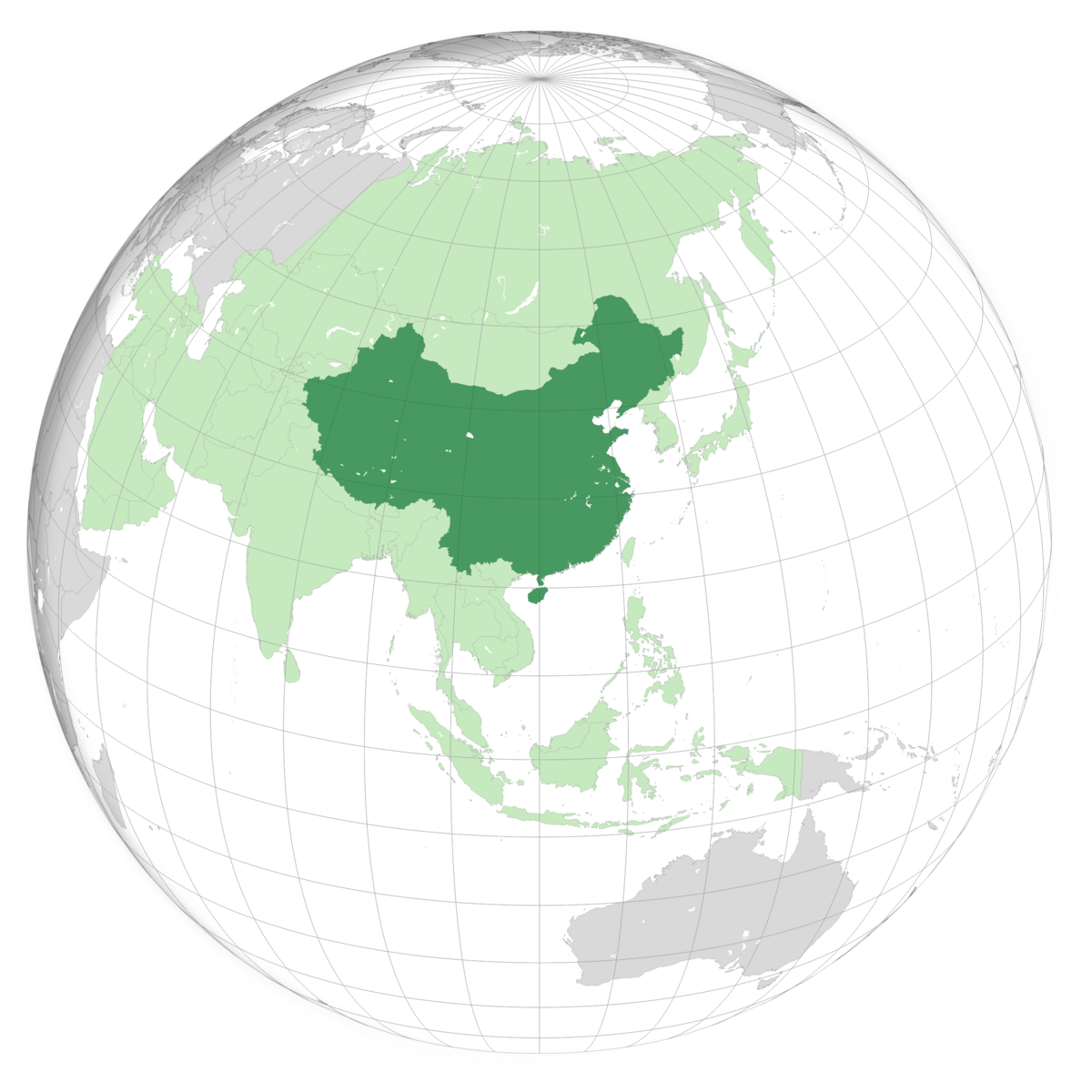 plassering av Kina på jordkloden. Kart