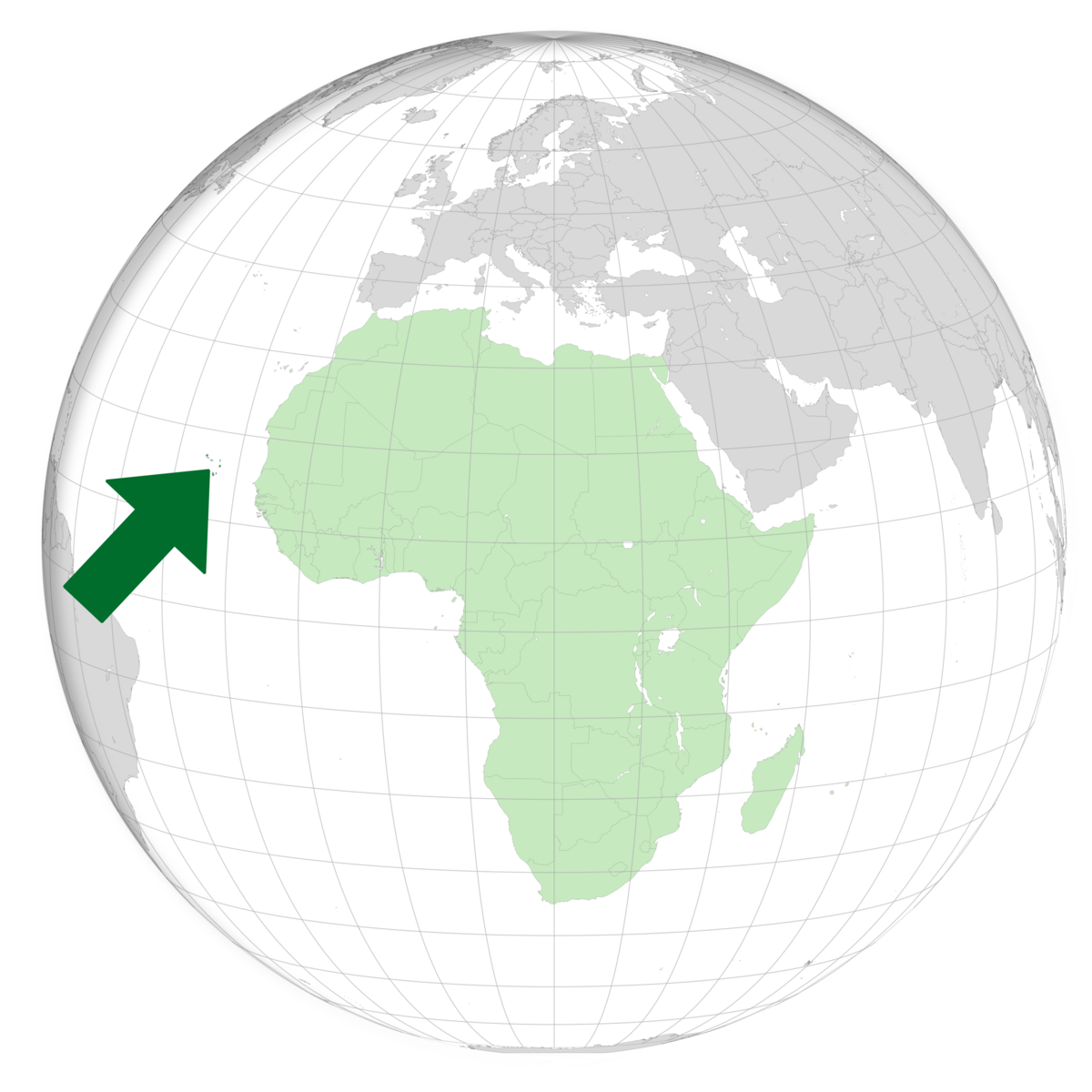 plassering av Kapp Verde på jordkloden. Kart