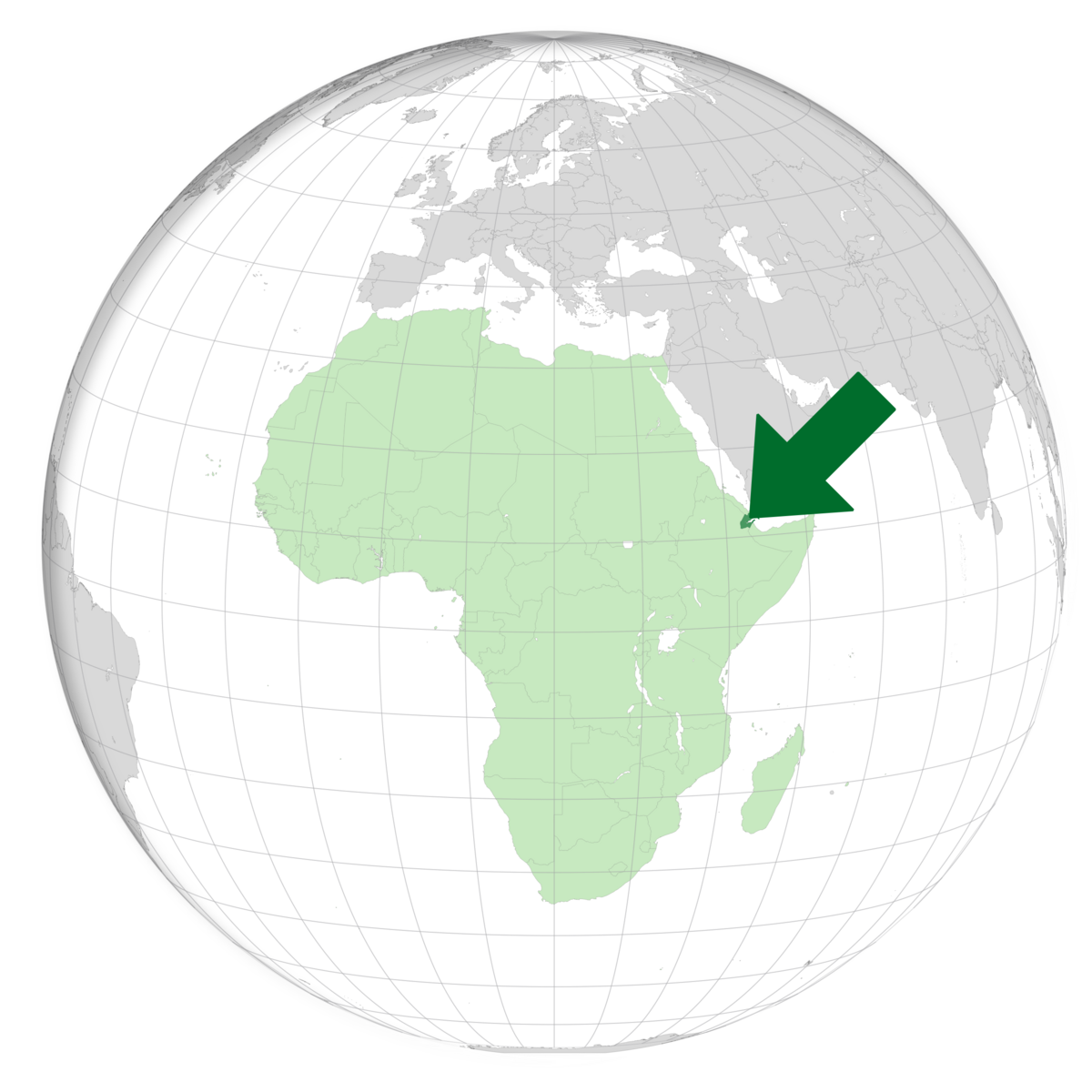 plassering av Djibouti på jordkloden. Kart