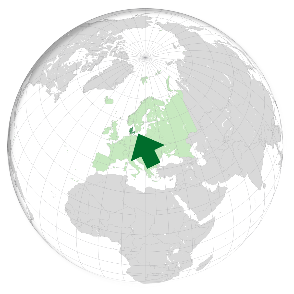 plassering av Danmark på jordkloden. Kart