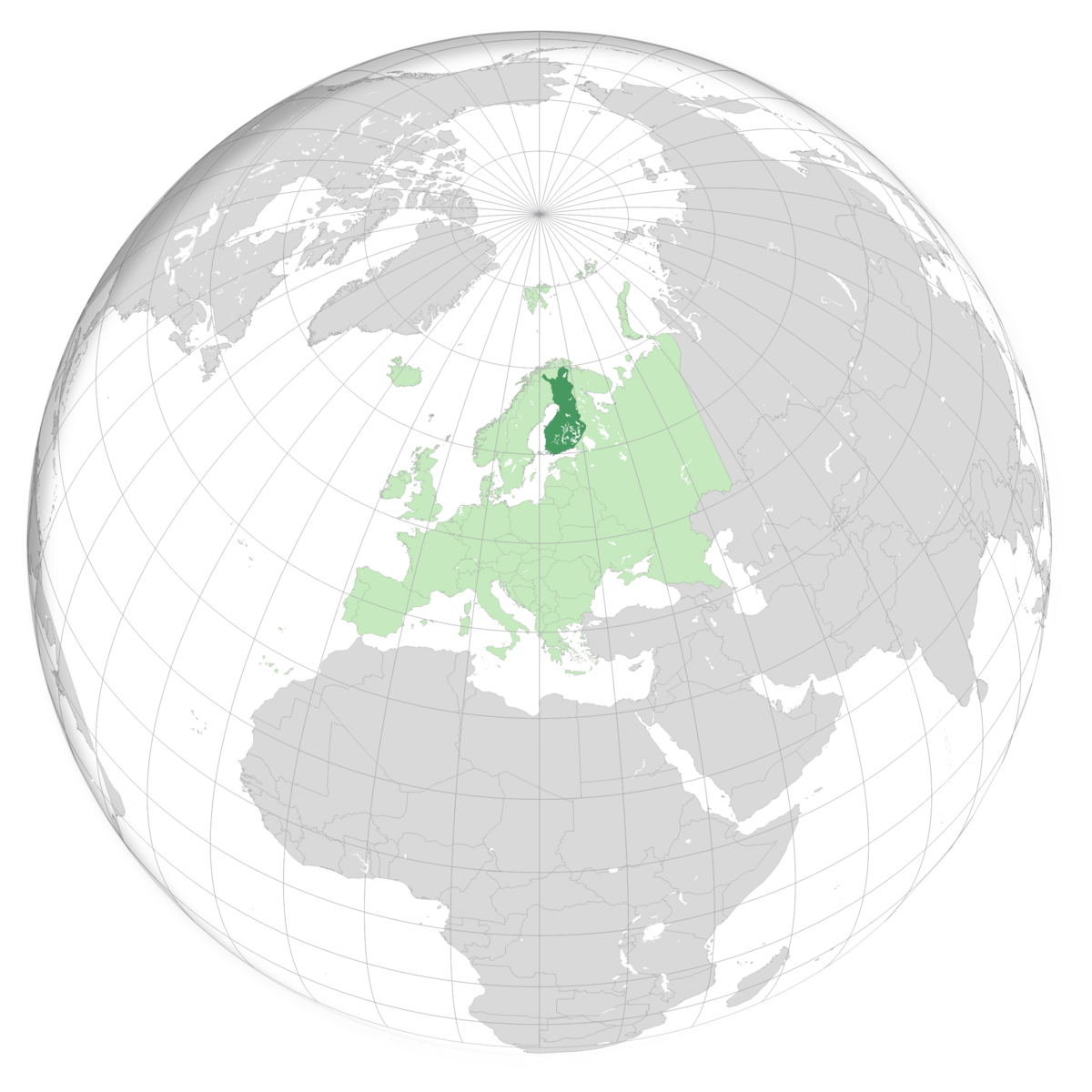 plassering av Finland på jordkloden. Kart