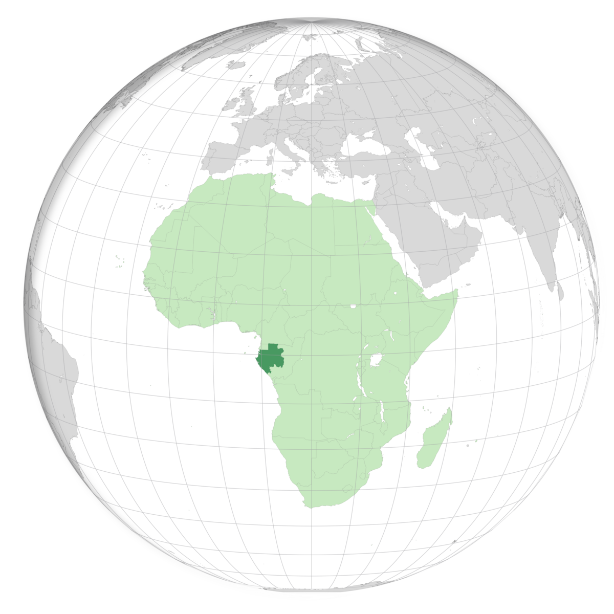 plassering av Gabon på jordkloden. Kart