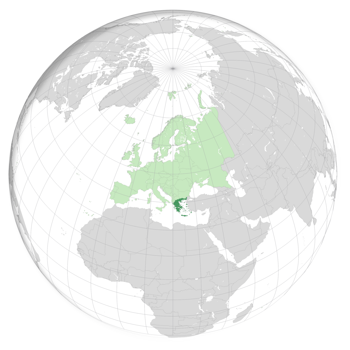 plassering av Hellas på jordkloden. Kart