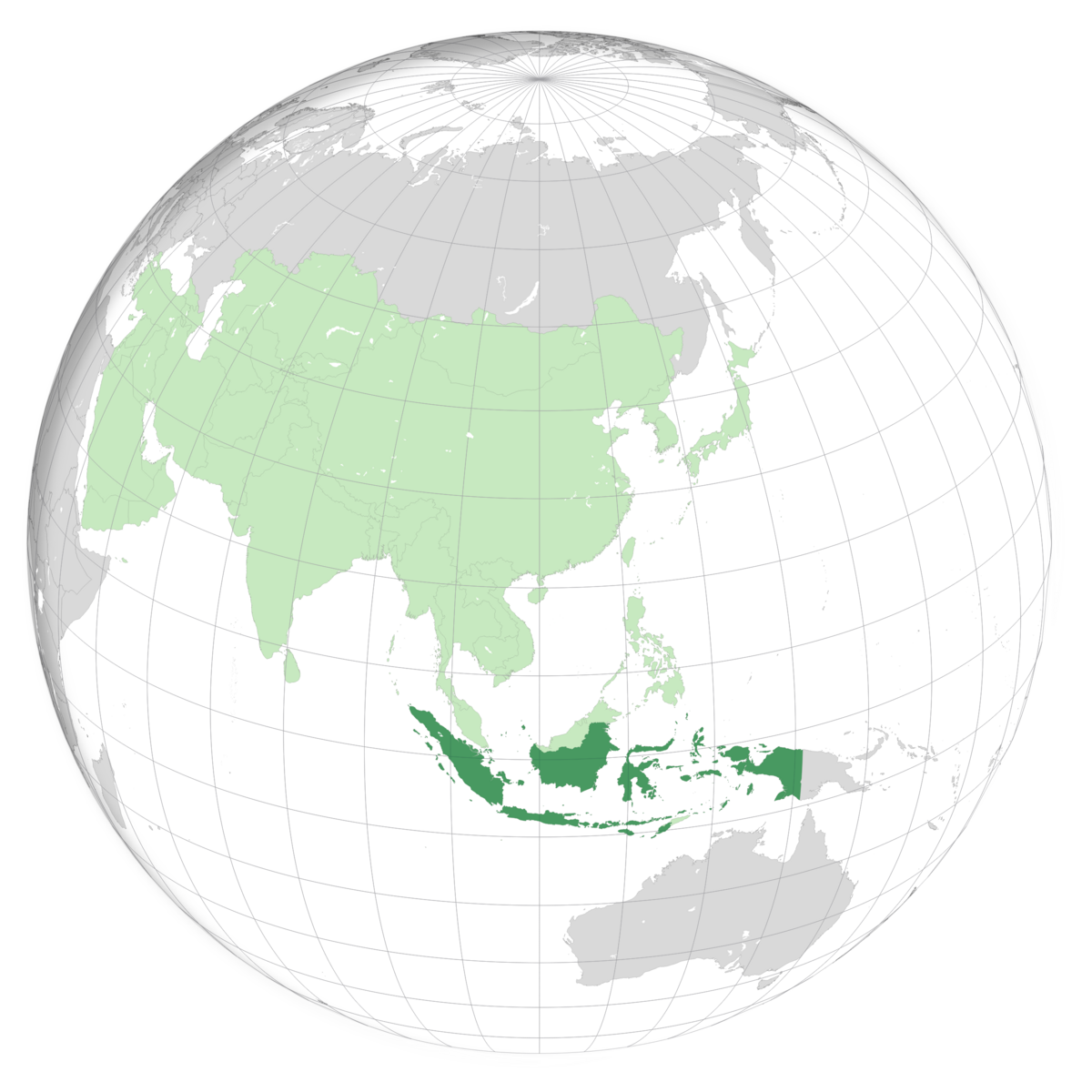 plassering av Indonesia på jordkloden. Kart