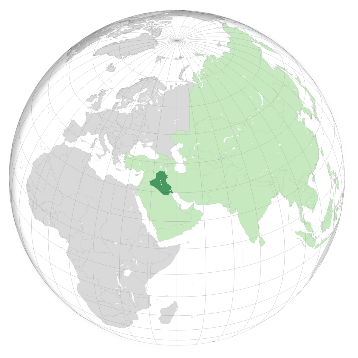 plassering av Irak på jordkloden. Kart