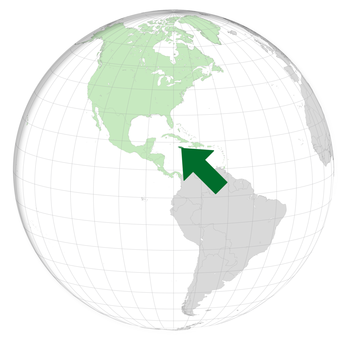 plassering av Jamaica på jordkloden. Kart