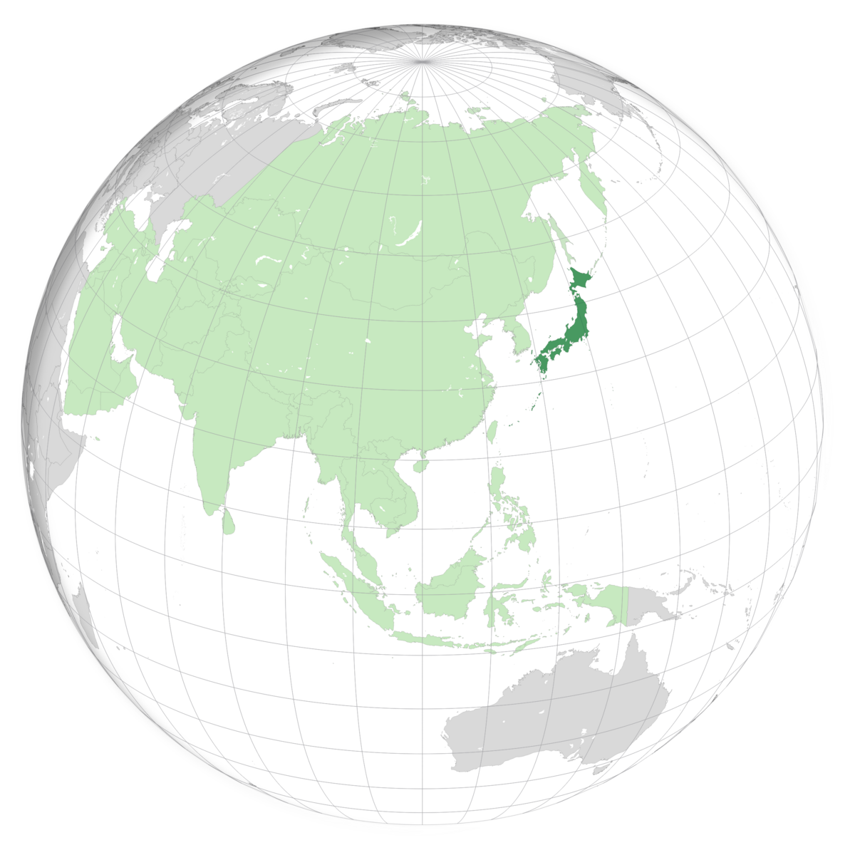 plassering av Japan på jordkloden. Kart