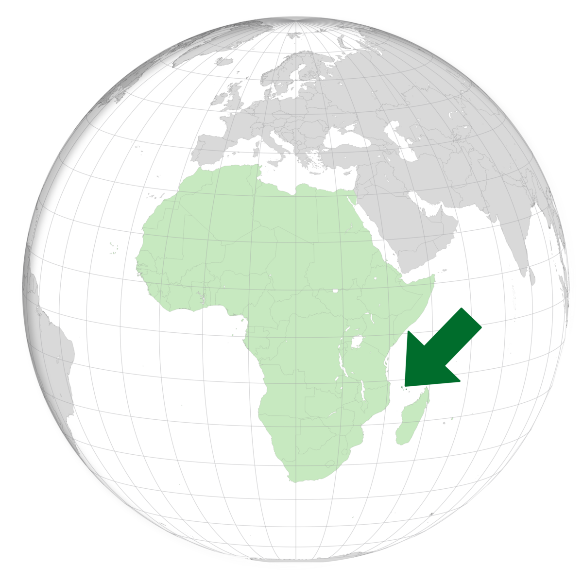 plassering av Komorene på jordkloden. Kart