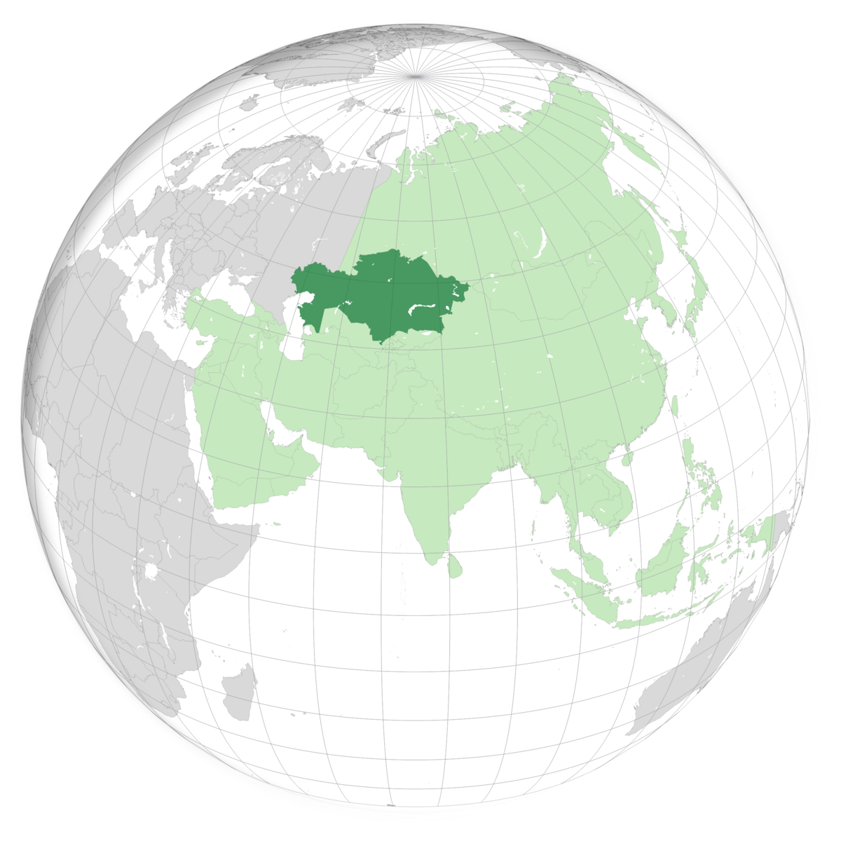 plassering av Kasakhstan på jordkloden. Kart