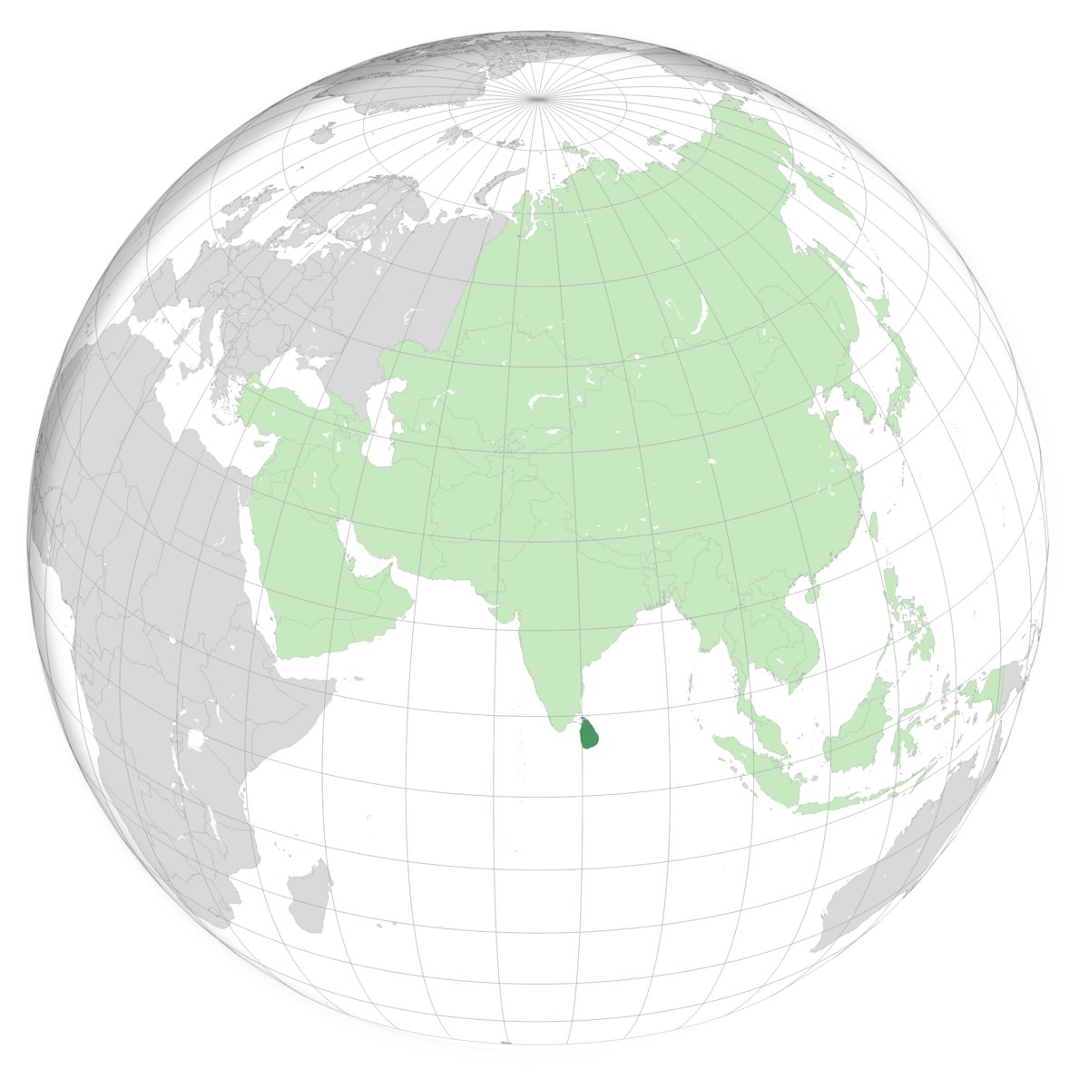 plassering av Sri Lanka på jordkloden. Kart