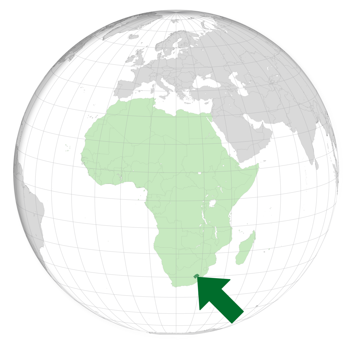 plassering av Lesotho på jordkloden. Kart