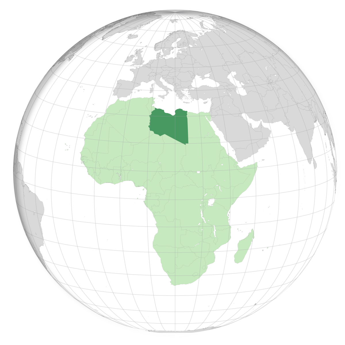 plassering av Libya på jordkloden. Kart