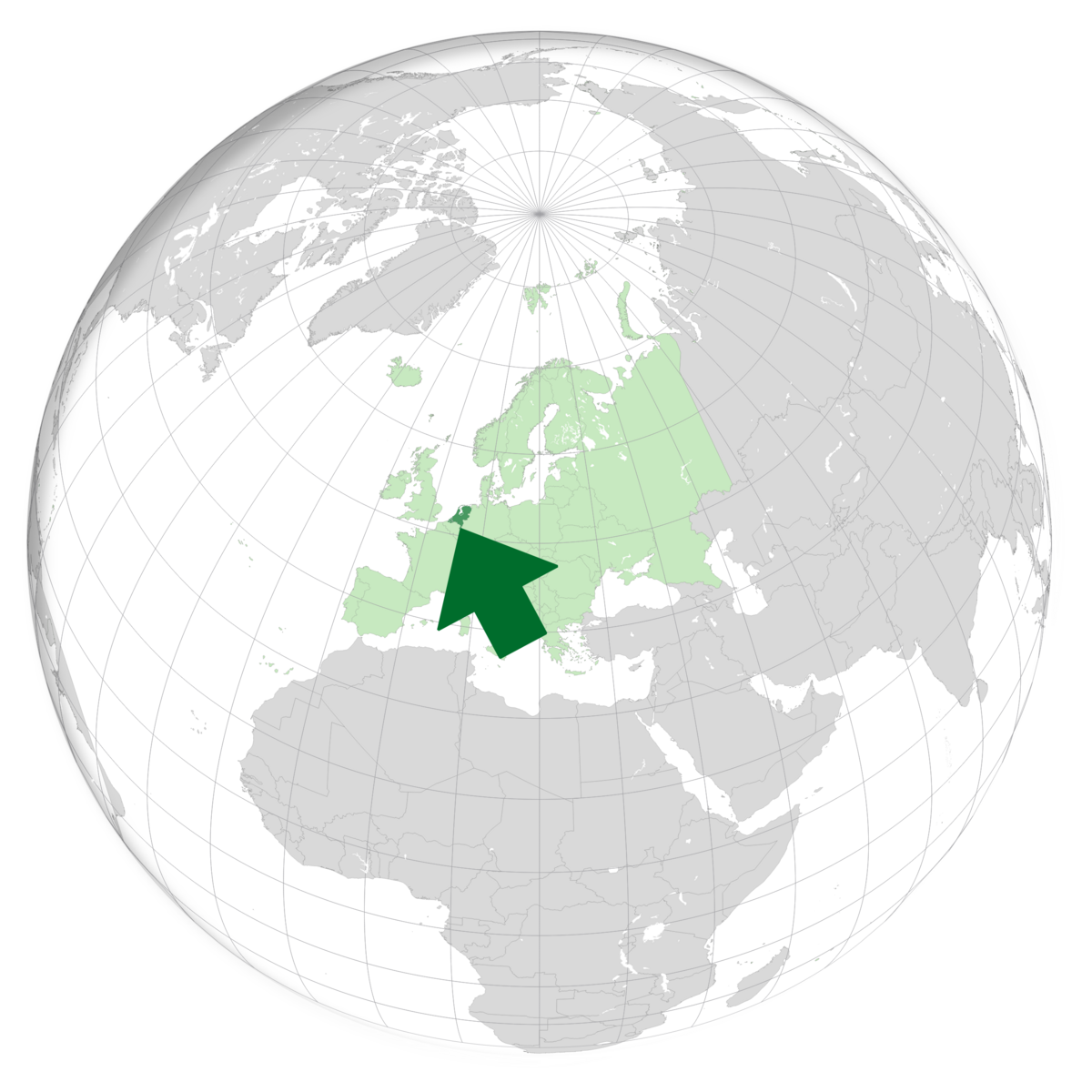 plassering av Nederland på jordkloden. Kart