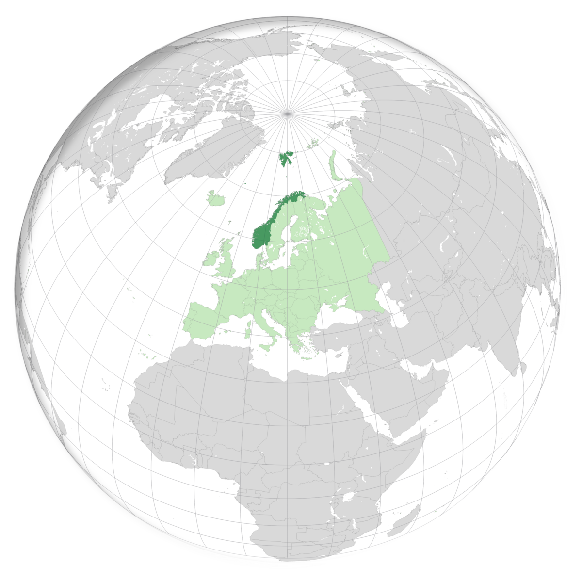 plassering av Norge på jordkloden. Kart