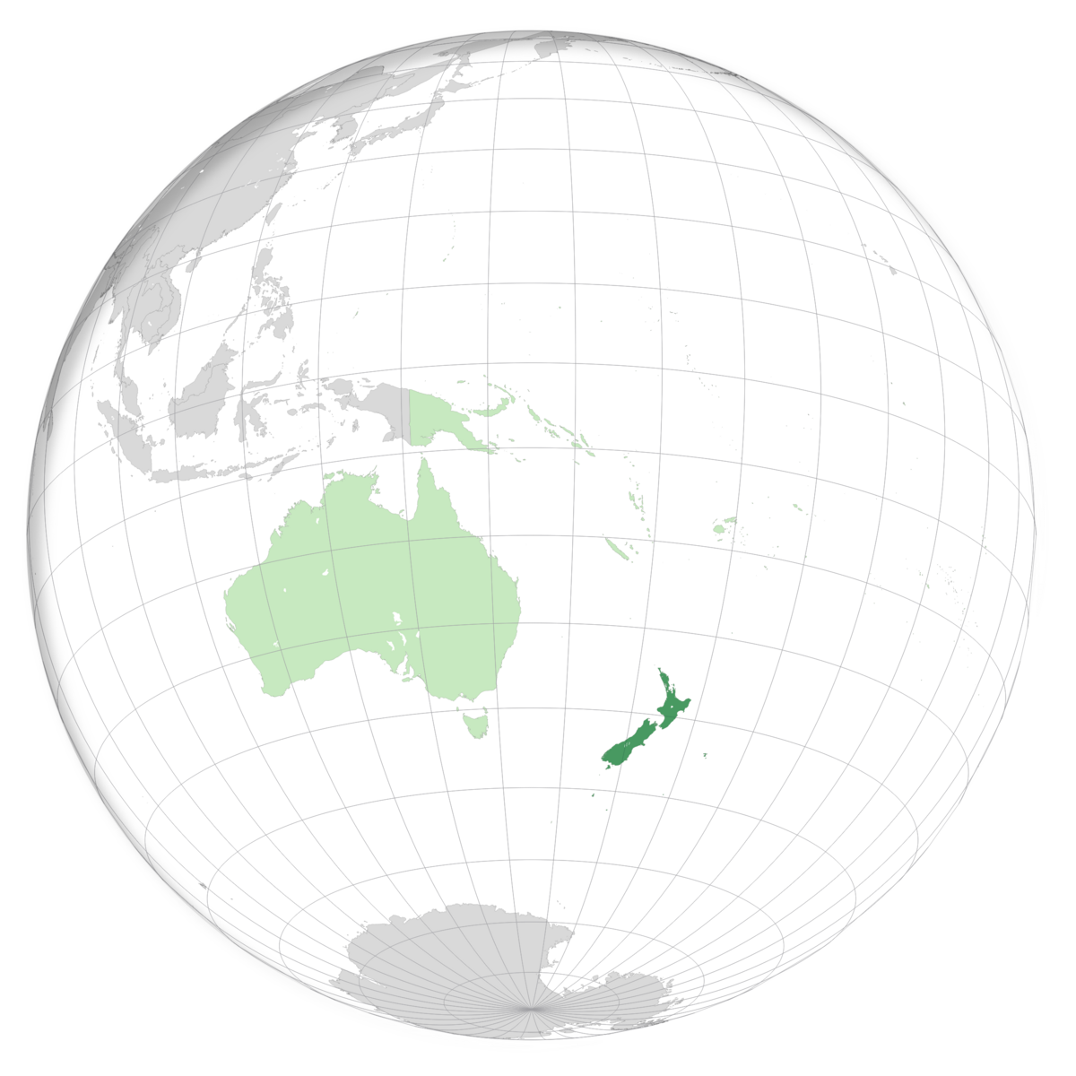 plassering av New Zealand på jordkloden. Kart