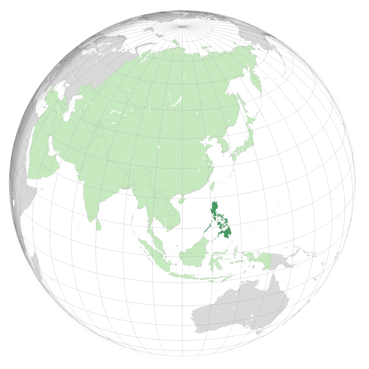 plassering av Filippinene på jordkloden. Kart