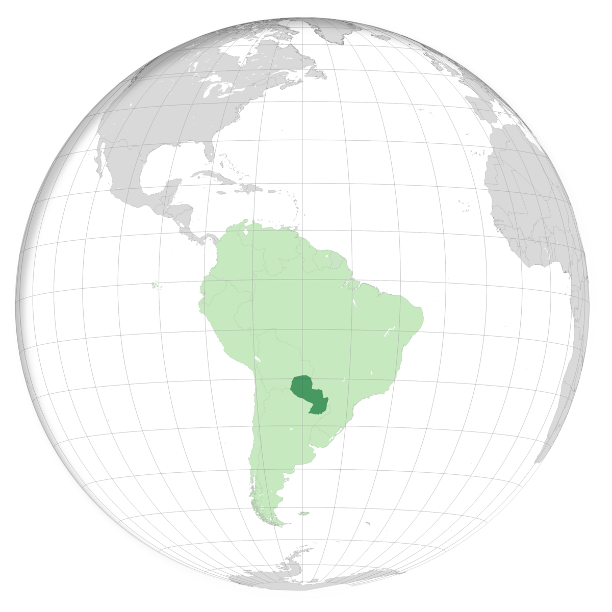 plassering av Paraguay på jordkloden. Kart