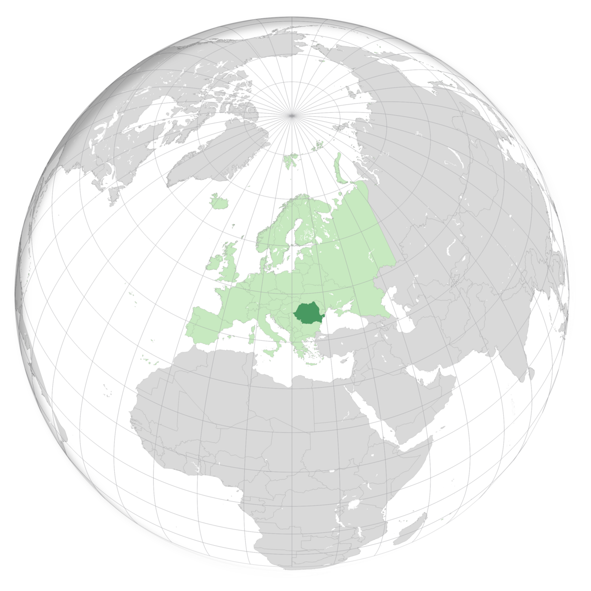 plassering av Romania på jordkloden. Kart