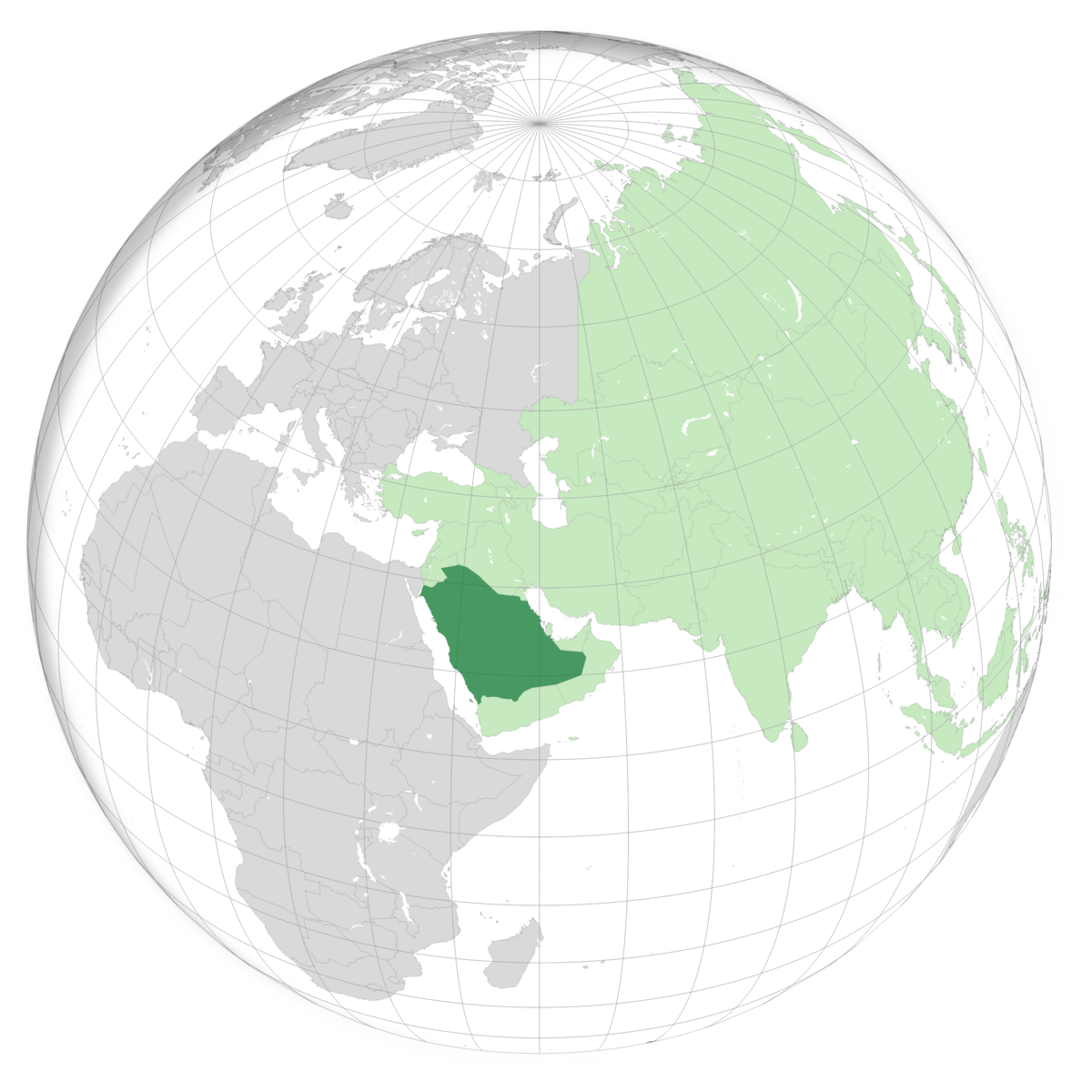 plassering av Saudi-Arabia på jordkloden. Kart