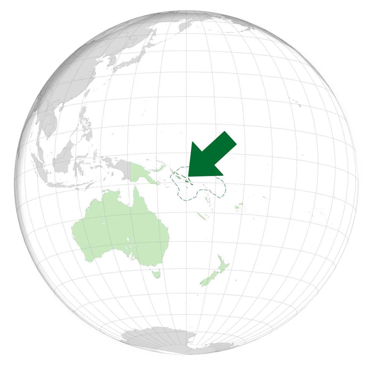 plassering av Salomonøyene på jordkloden. Kart