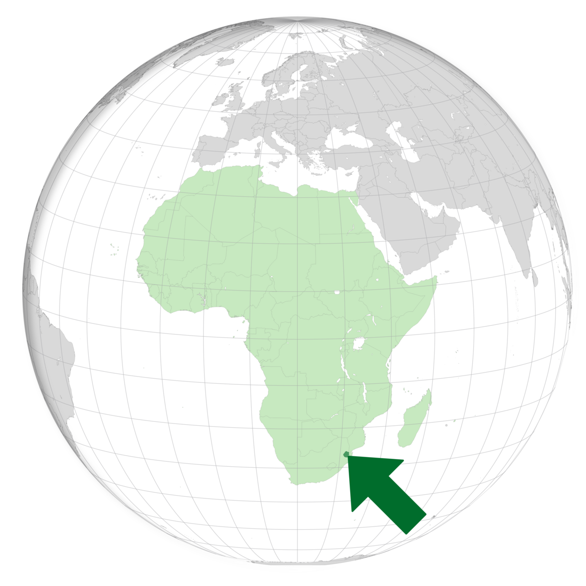plassering av Eswatini på jordkloden. Kart