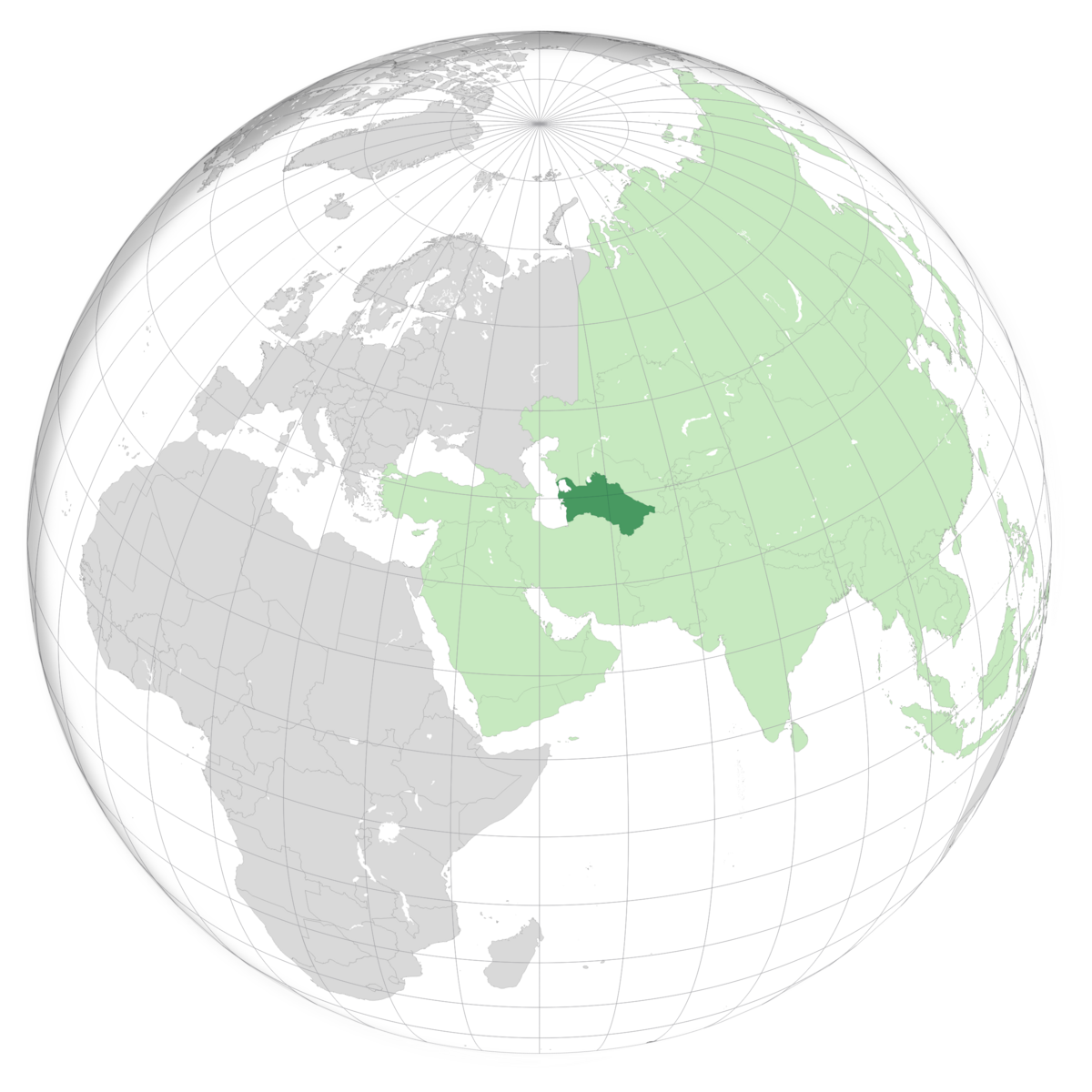 plassering av Turkmenistan på jordkloden. Kart
