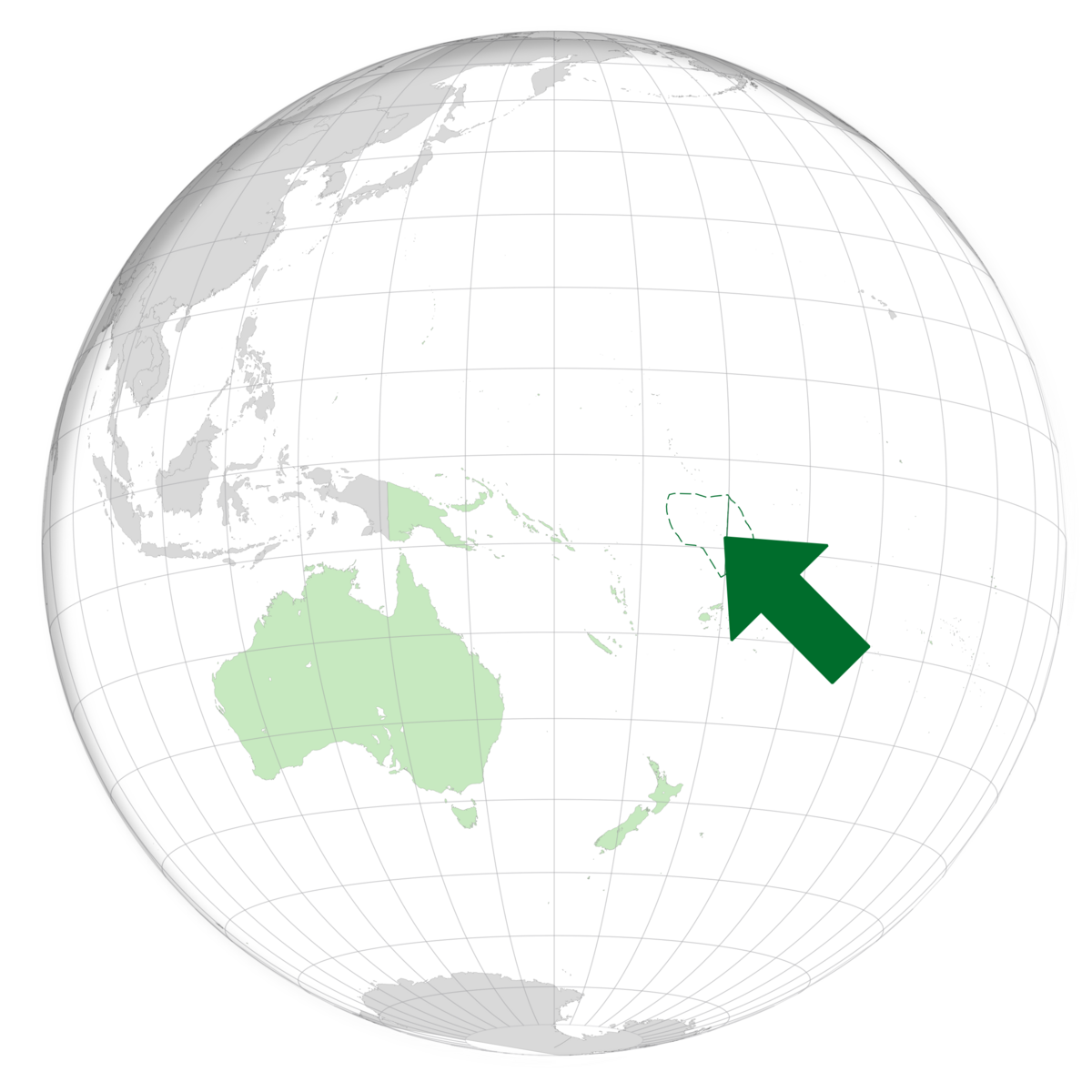 plassering av Tuvalu på jordkloden. Kart